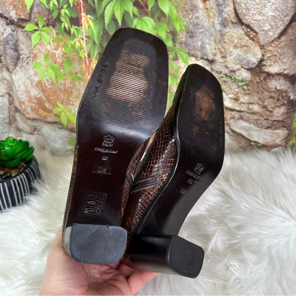 VIA SPIGA Reptile Leather Square Toe Ankle Boots, 6M - Picture 10 of 11